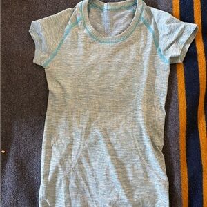 lululemon athletica Light Blue Short Sleeve Tee